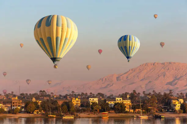 Hot Air Balloon Luxor sunrise over West Bank