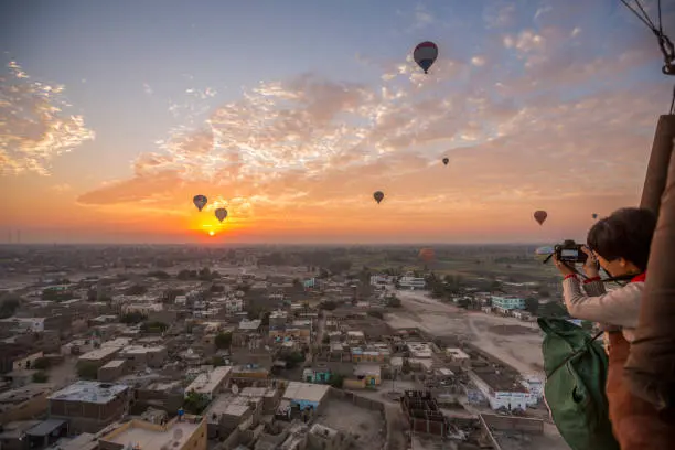 Hot Air Balloon Luxor view of Valley of the Kings